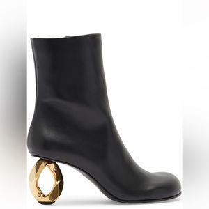 JW Anderson Calfskin Chain-Heel Zip Boots